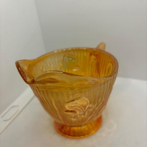 Vintage Pitcher - Creamer, Jeanette Marigold Amber Glass