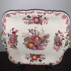 Ironstone Masons China Fruit Basket Square Basket 11&quot;