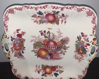 Ironstone Masons China Obstkorb Quadratischer Korb 23 cm