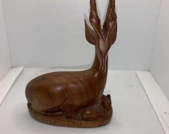 Wood Carved Gazelle - African