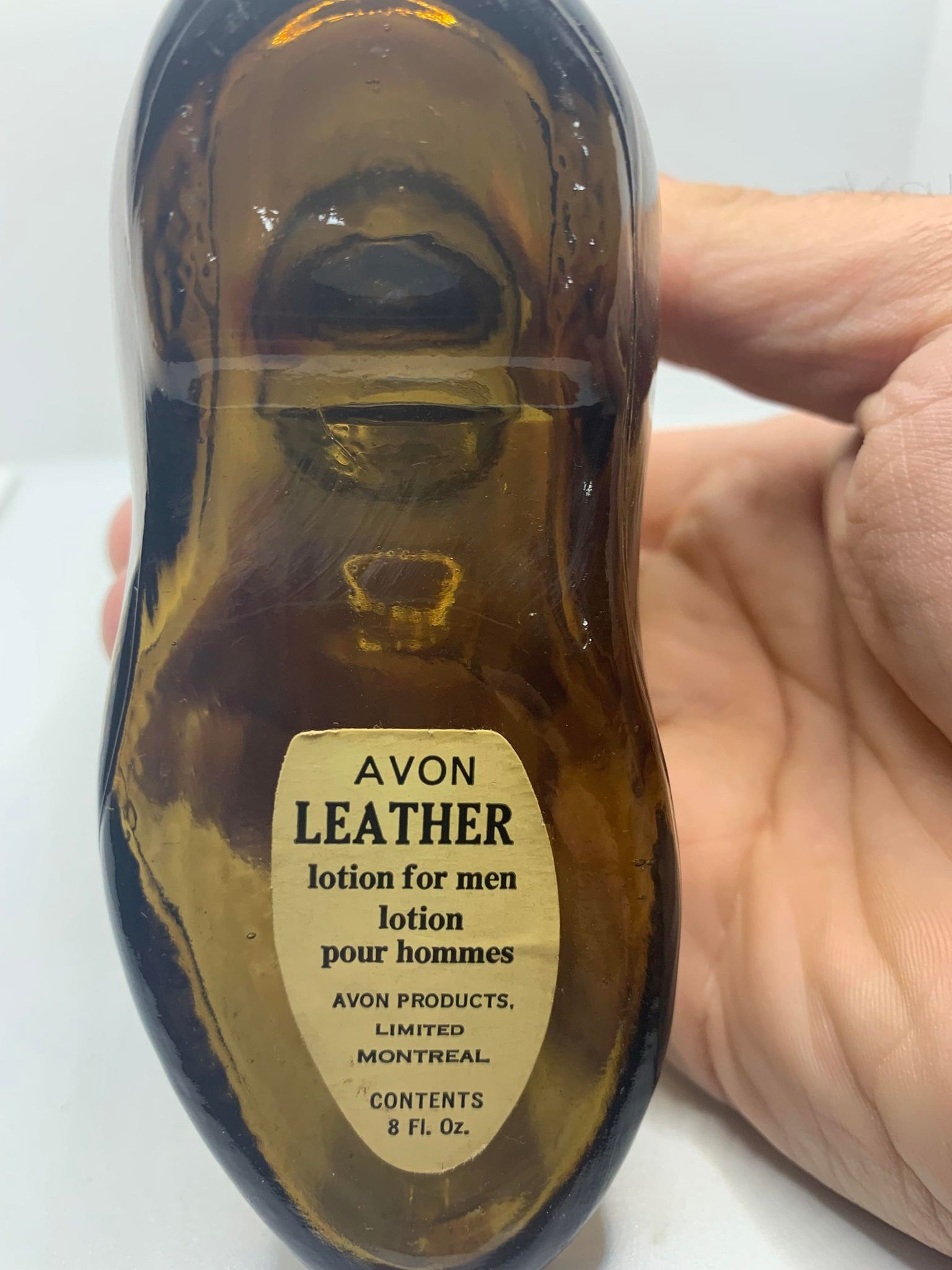 Avon Leather Glass Cologne Boot Bottle