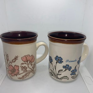 Bilton Mugs - Pair - Flower Pattern