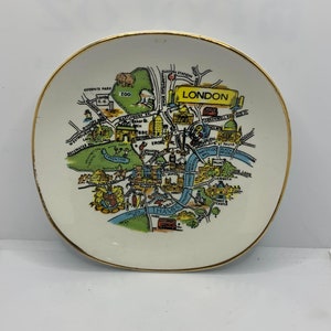 Collector Plate Londen Engeland Weatherby Hanley Royal Falconware I Souvenir Plate I Midcentury Kitsch I Kaart van Londen