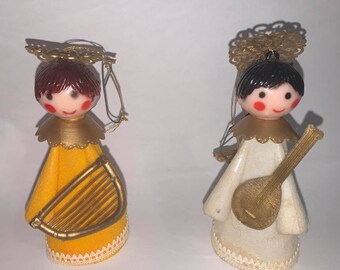 Two Vintage Christmas Hanging Ornaments