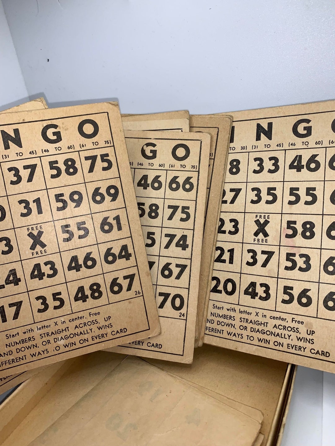Antique Bingo Set Cards and Calling Chips Etsy