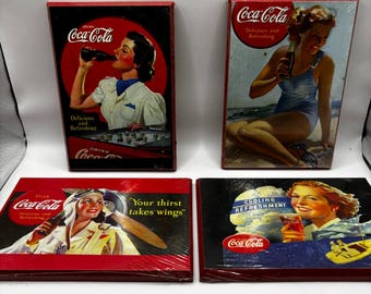 Quattro riproduzioni pubblicitarie della Coca Cola - Decor