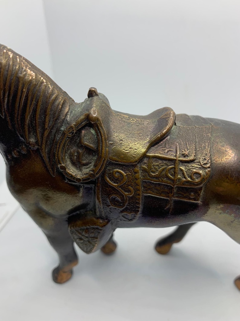 Vintage Copper Horse Figurine Etsy