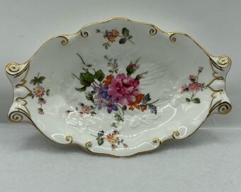 Retro Royal Crown Derby Bone China Posies Design Schmuckteller