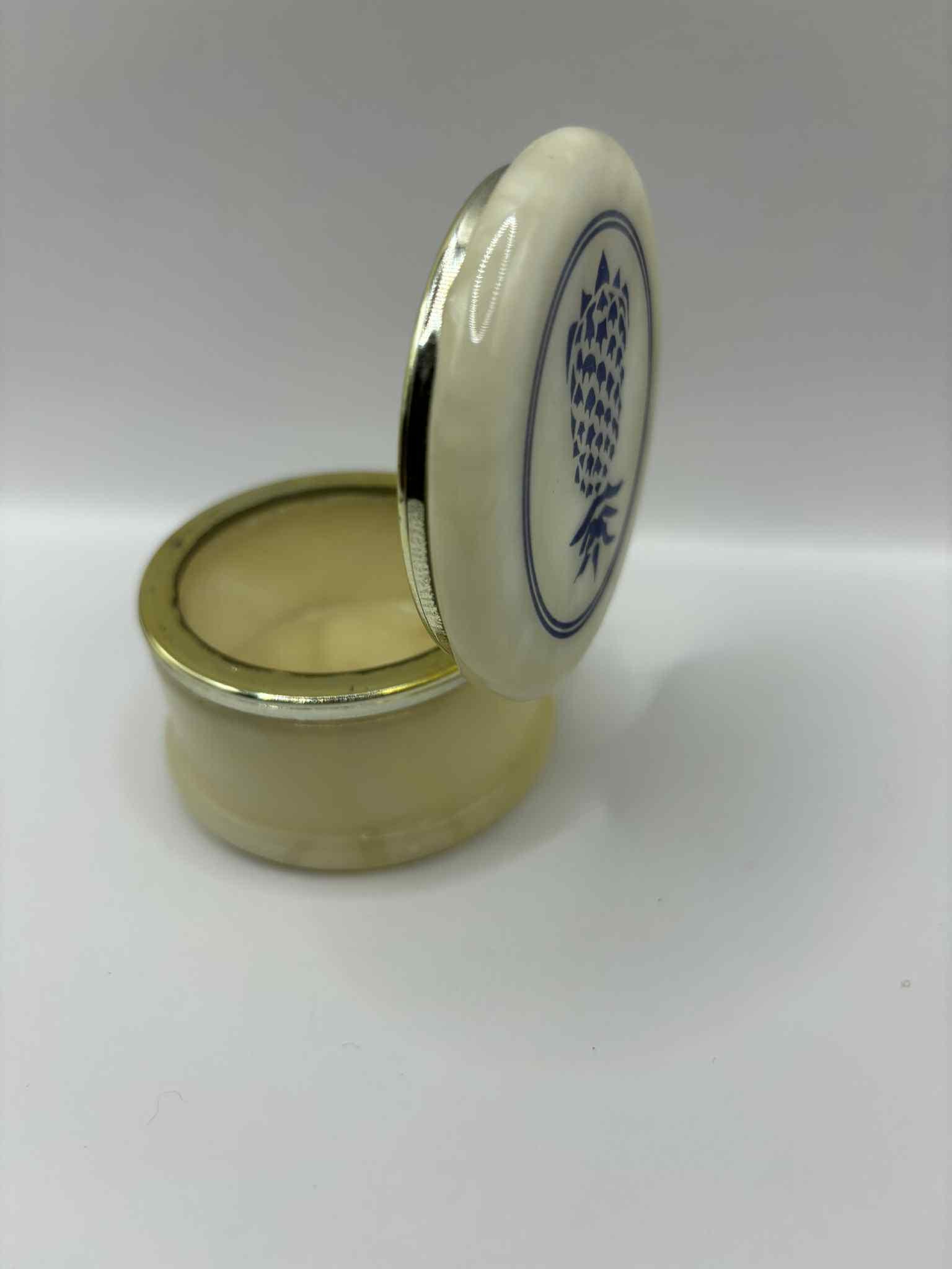 Vintage Hinged Trinket Box - Pineapple - Alabaster - Made in Italy