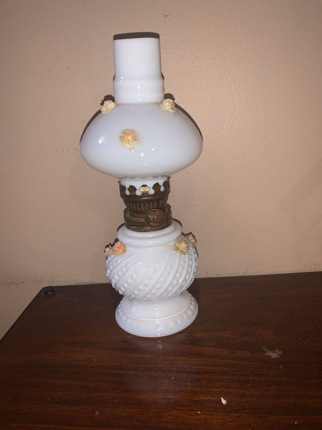 Milk Glass Mini Kerosene Lamp Etsy