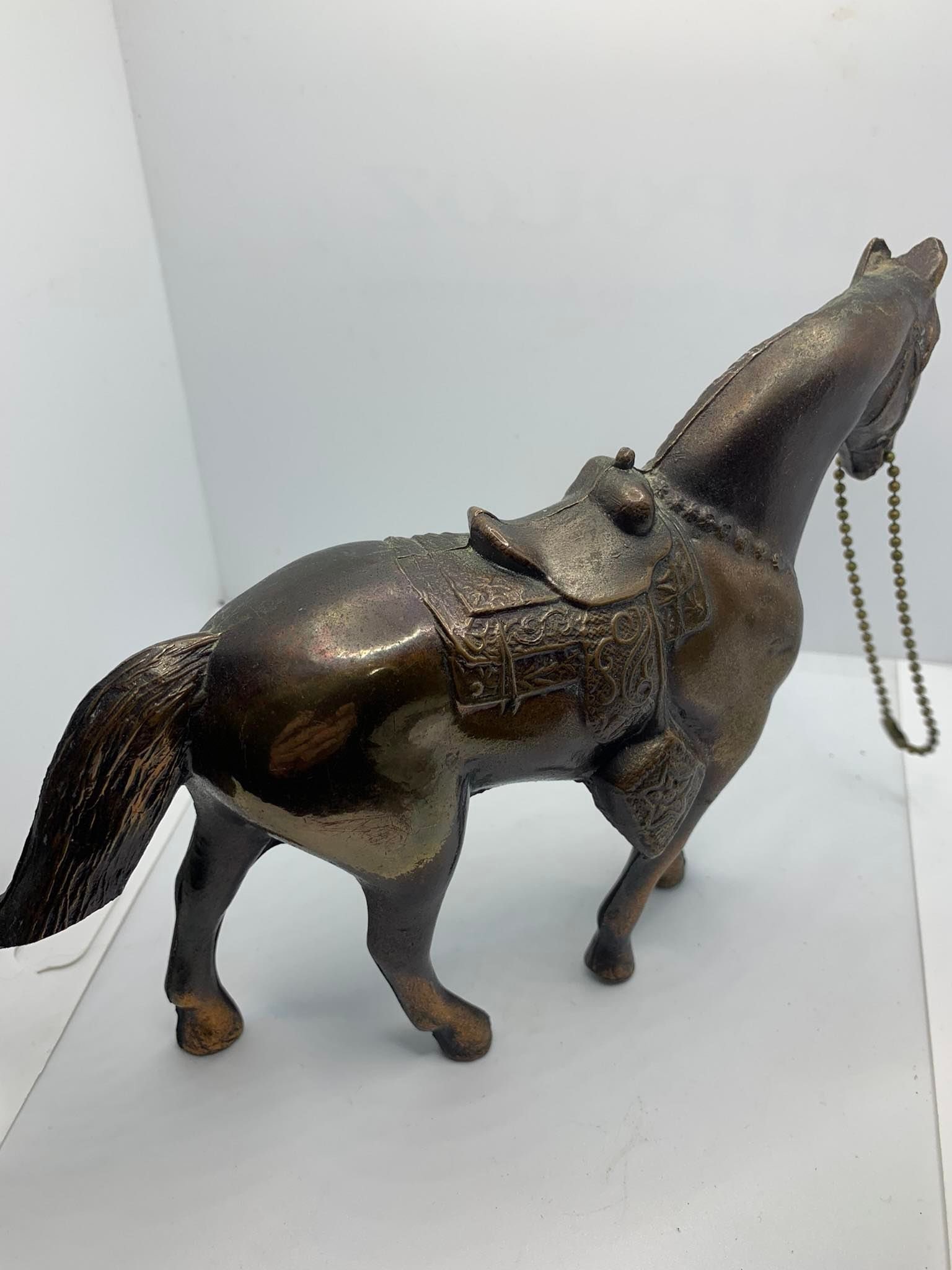 Vintage Copper Horse Figurine Etsy