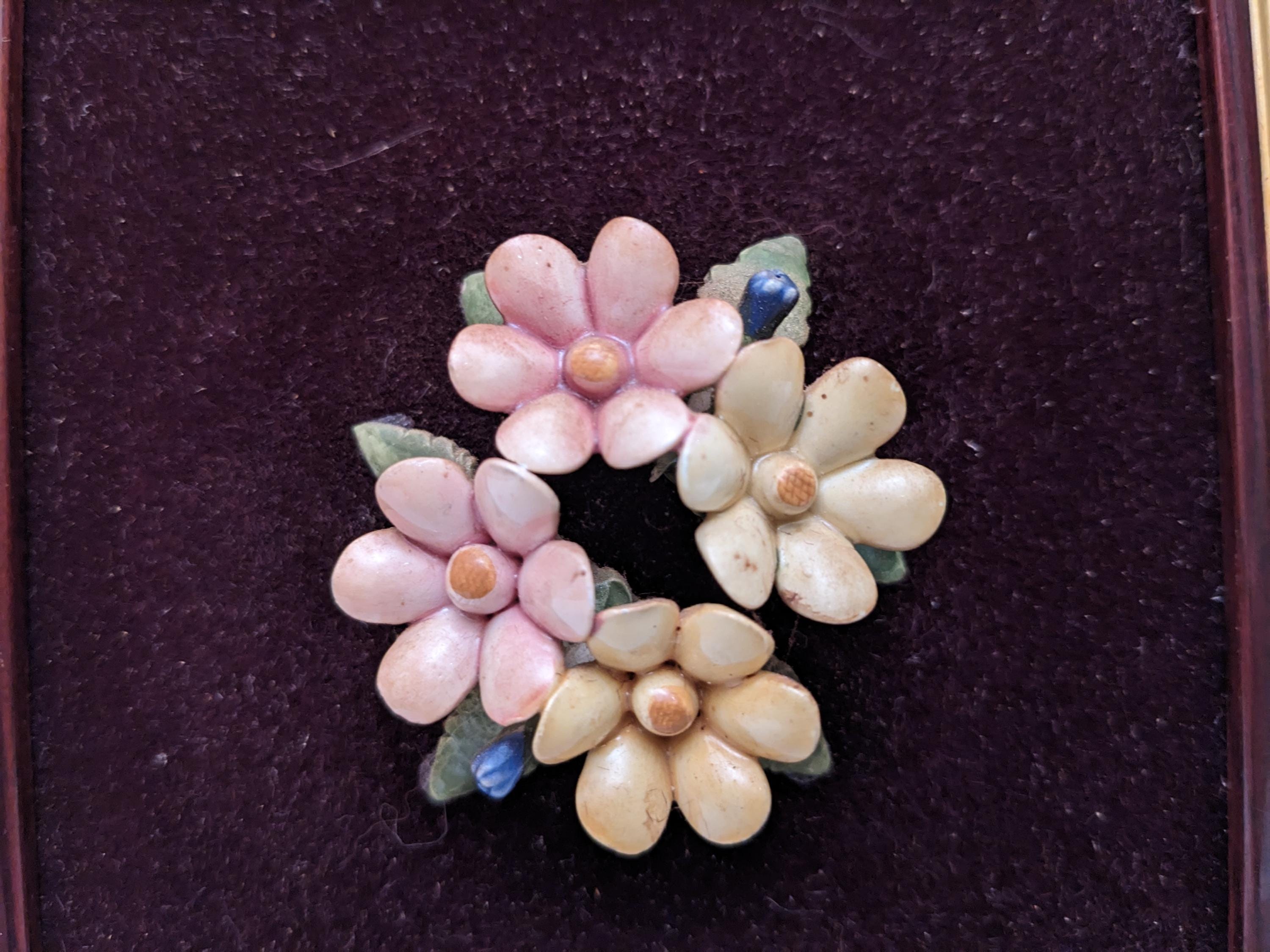 Vintage Capodimonte Floral Art – Framed Italian Porcelain on