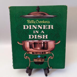 Vintage 1965 Betty Crocker Dinner in a Dish Cook Book - First Edition Hardcover Spiral Bound - Cooking Baking Recipes 60s MCM Mid Century