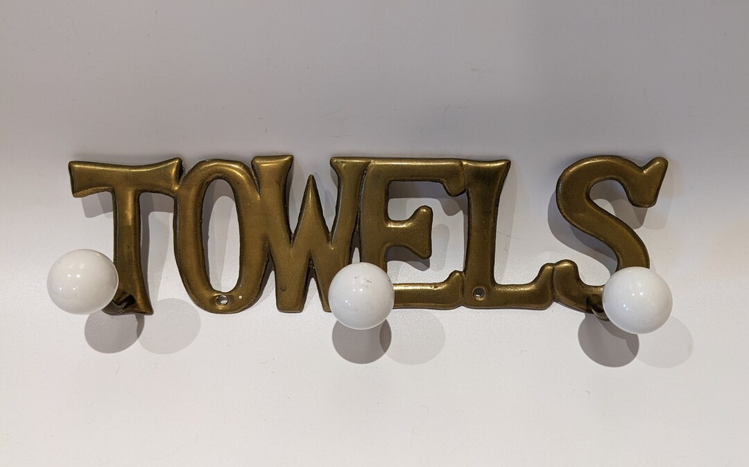 Vintage 70s Brass Towel Hanger Rack Holder 3 Hook Wall Mountable Towels Bathroom Organizer - Etsy