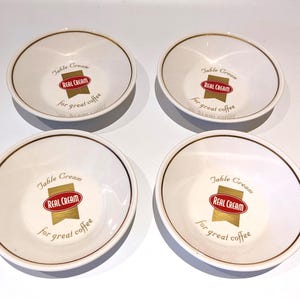 Vintage Syracuse Restaurant Ware Diner Coffee Cream Dishes Bowls - Retro Set of 4 - Dining Coffee Tea 50s Style Retro Advertising