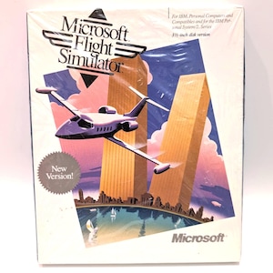 Microsoft Flight Simulator 3.0 • 1988, fabrieksverzegelde DOS-game (3,5-inch schijf)