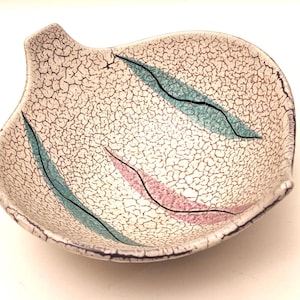 Bol vintage en céramique Dümler & Breiden – Crackleware MCM Atomic Pastel