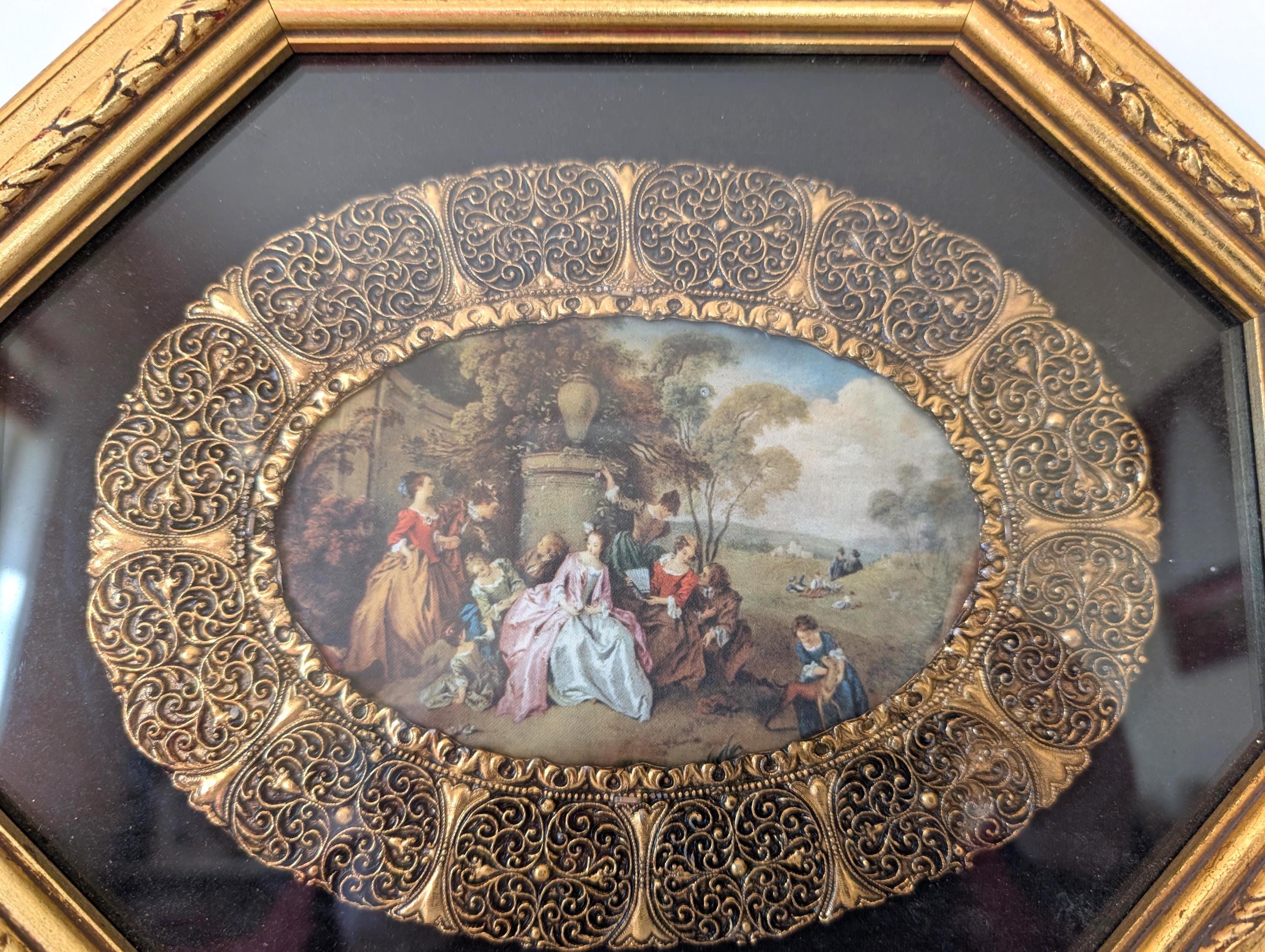 Vintage Italian Florentine Wall Plaque • Octagon Gilt Wood Frame ...