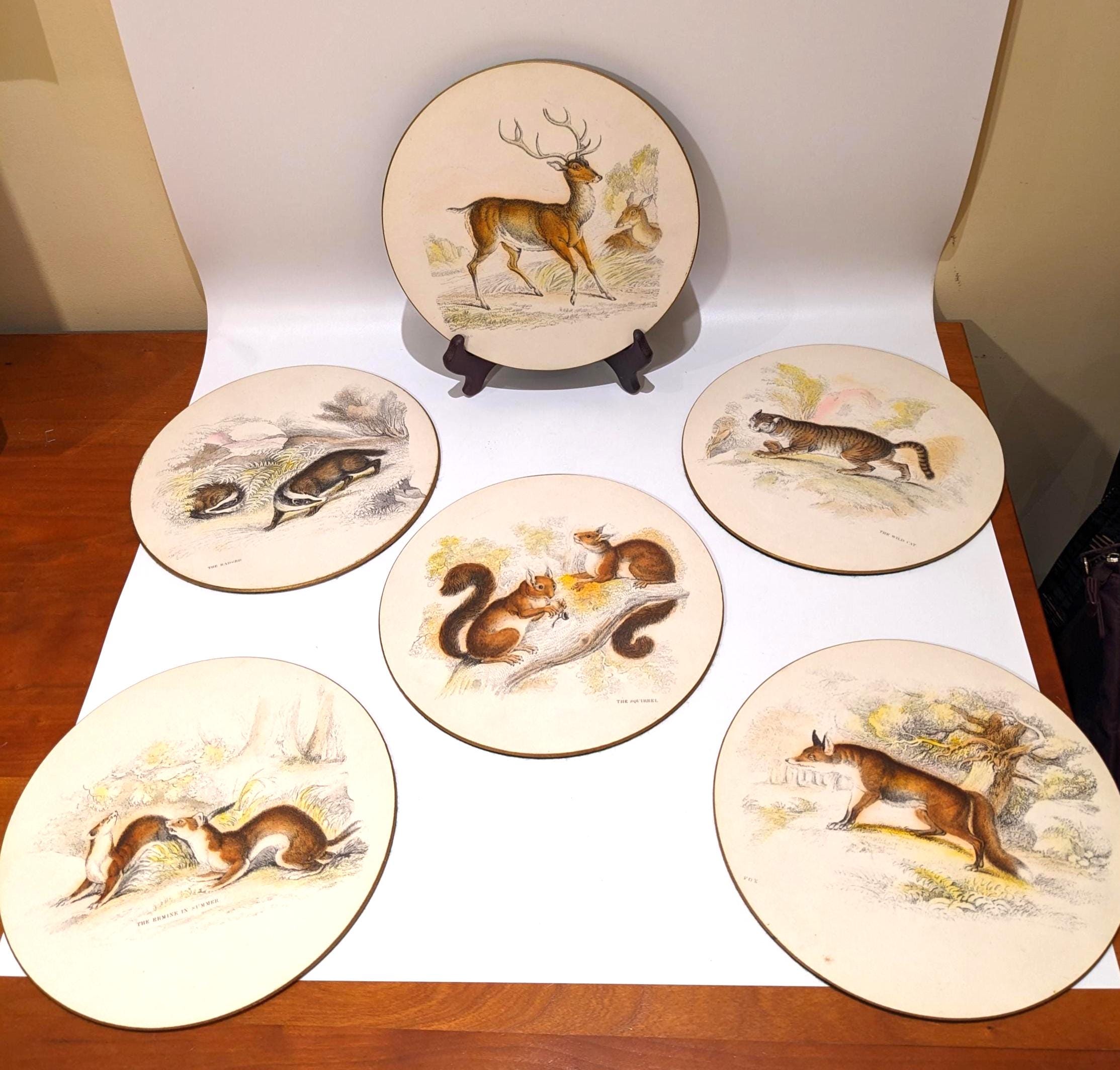 Vintage Lady Clare Placemats – Set of 6, English Woodland Animal