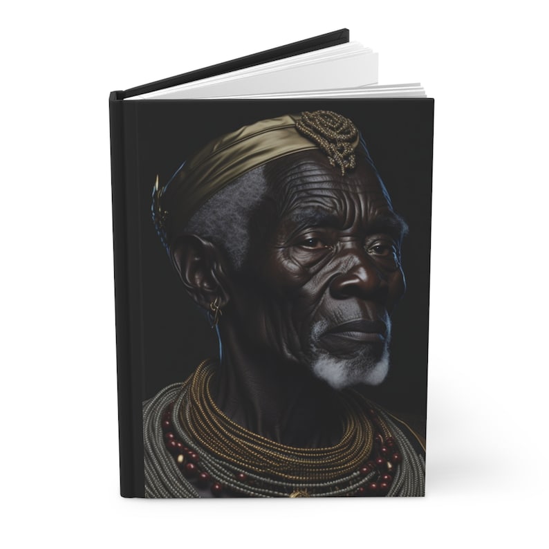 African Art Inspired Blank Journal, African King Lined Notebook, Gift for Him, Writing Journal