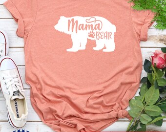 Grafica bianca, mamma orso, camicia per la festa della mamma, camicia per la mamma, t-shirt per la mamma, camicia per la mamma, regalo per la nuova mamma, camicia per la mamma, regalo per la mamma, regalo di compleanno, 08