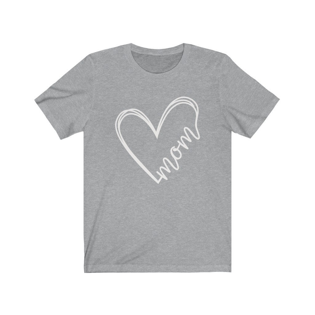 SZ M, Xl, 2xl 3xl, White Graphic, Love Heart Mom, Mothers Day Gift
