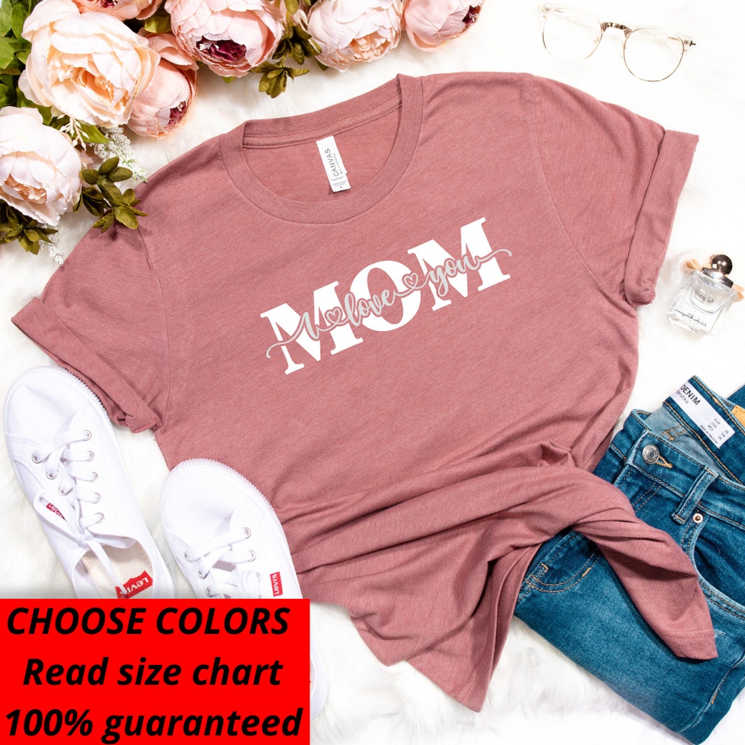 SZ M, L, Xl, 2xl 3xl, White Graphic, Mom I Love You, Mothers Day