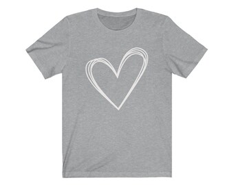 SZ M, Xl, 2xl 3xl, White Graphic, Love Heart, Mothers Day Gift