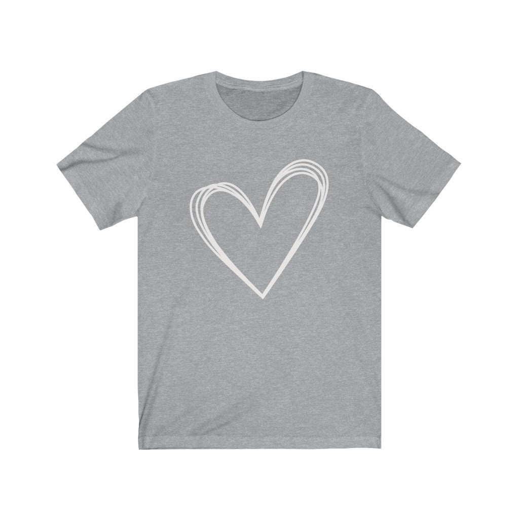 SZ M, Xl, 2xl 3xl, White Graphic, Love Heart, Mothers Day Gift