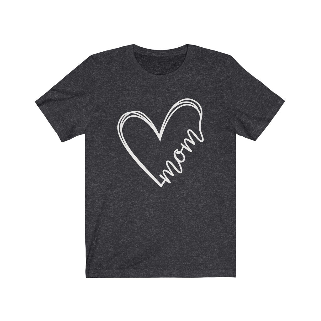 SZ M, Xl, 2xl 3xl, White Graphic, Love Heart Mom, Mothers Day Gift