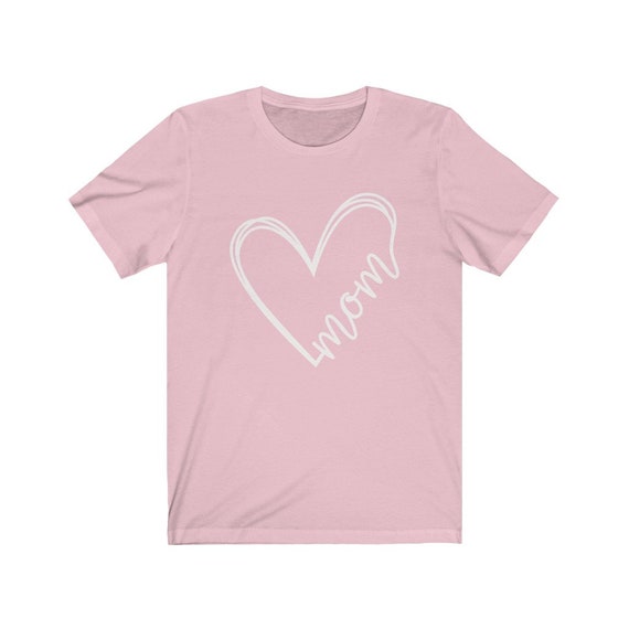 SZ M, Xl, 2xl 3xl, White Graphic, Love Heart Mom, Mothers Day Gift