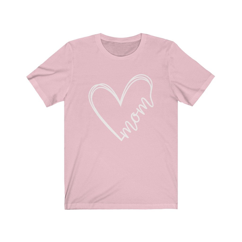 SZ M, Xl, 2xl 3xl, White Graphic, Love Heart Mom, Mothers Day Gift