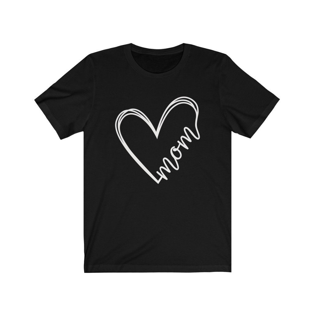 SZ M, Xl, 2xl 3xl, White Graphic, Love Heart Mom, Mothers Day Gift