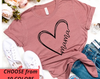 SZ M, Xl, 2xl 3xl, White Graphic, Love Heart, Mothers Day Gift