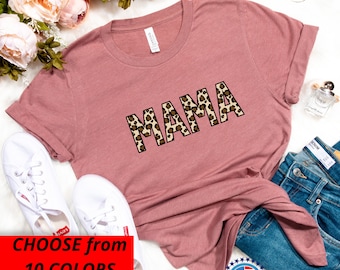 Mothers day gift, Cheetah Mama shirt, Gift for Her, Crewneck for Mama, Mommy t-shirt, Mom shirt, Leopard print, Gift for Her