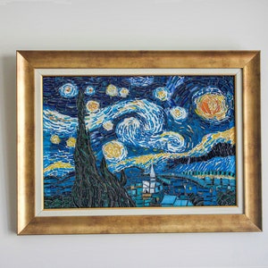 Van Gogh The Starry Night Custom Handmade Glass Mosaic Wall Art