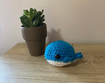 Crocheted Blue Baby Whale