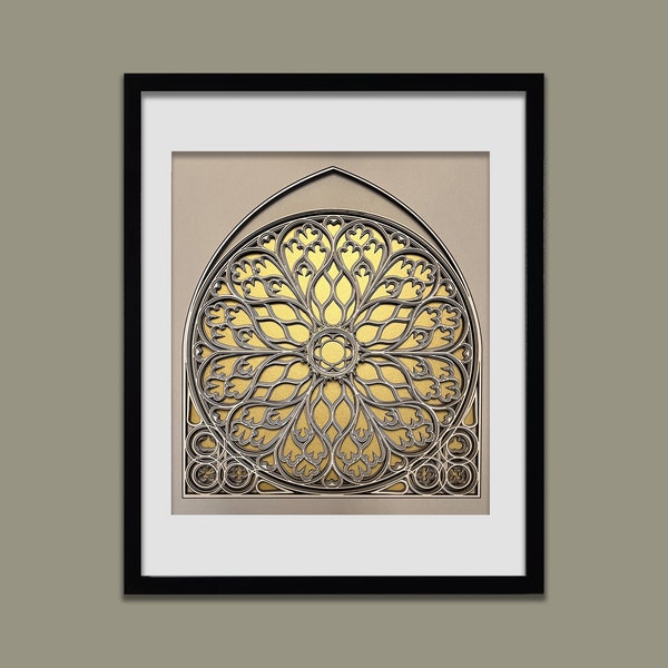 Sainte-Chapelle - Rose Window, Layered Digital file, Download SVG, AI, DWG, Paris