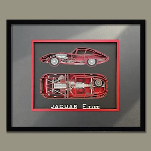 JAGUAR E-TYPE, Layered Digital file, Download SVG, Illustrator, Automotive, laser cut