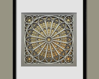 Notre Dame Northern Rose Window – Laser Cut Layered File (SVG, AI, DWG)