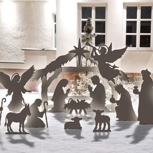 6ft Nativity Scene Template Set Life-Size, Printable trace and cut Christmas Nativity Silhouette, Outdoor Christmas Decor Stencils, PDF