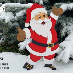 Santa SVG, Christmas Santa stand SVG, Laser File Glowforge, Christmas decor
