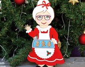 Mrs. Claus SVG File: Christmas Laser Cut Design (Glowforge)