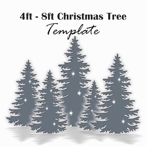 Plantilla de silueta de árbol de Navidad: Decoración de césped DIY de 1,2 a 2,4 metros (PDF)