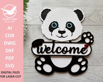 Panda SVG - Multi-Layer Assemble and Non Assemble - Laser Cut File - Glowforge SVG - AI files