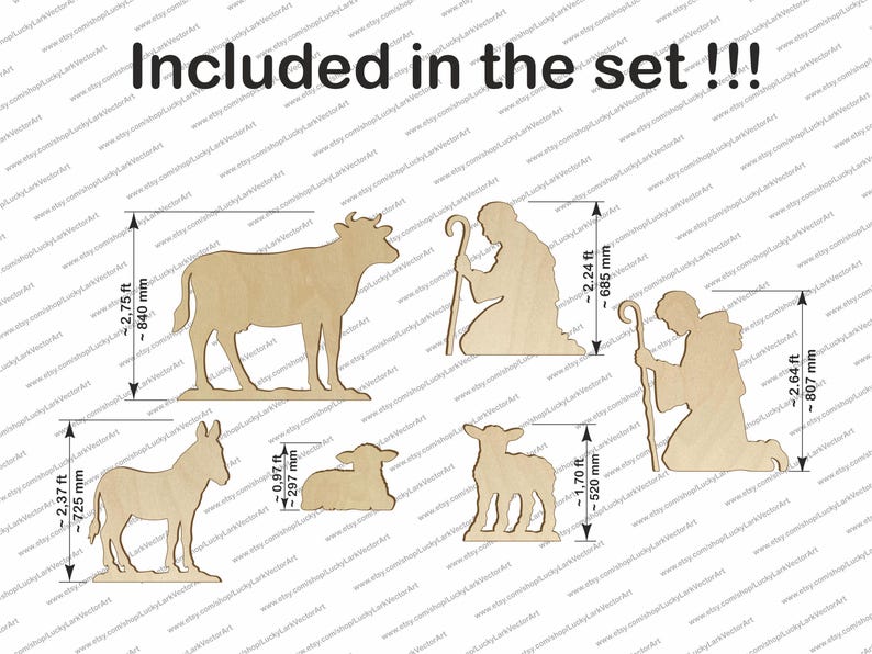 5.1ft Christmas Nativity Template Life-size, Printable Trace and Cut ...