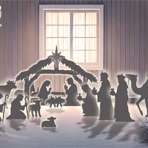 Christmas Tree und 5ft Nativity Scene Templates / Trace And Cut Christmas Silhouette / Outdoor Christmas Decor Stencils, PDF image 12