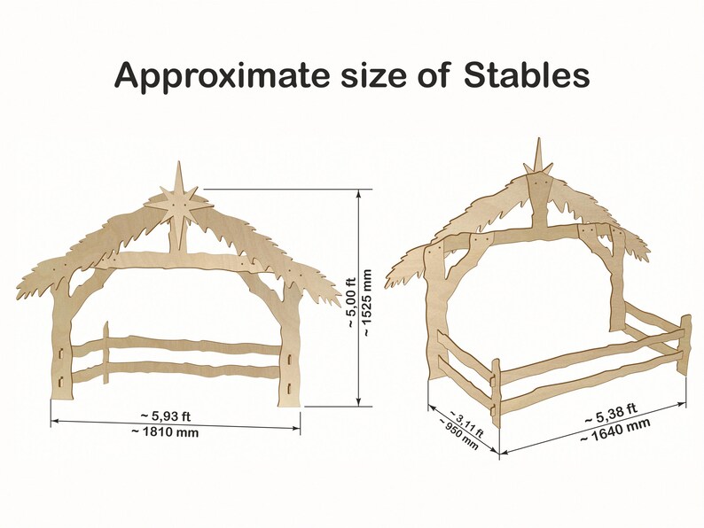 Christmas Tree und 5ft Nativity Scene Templates / Trace And Cut Christmas Silhouette / Outdoor Christmas Decor Stencils, PDF image 9