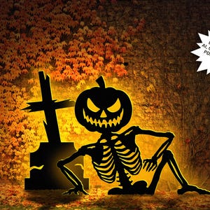 Kürbisskelett Vorlage Schablonen: Halloween Dekoration, Laserschnitt Dateien (PDF Download)