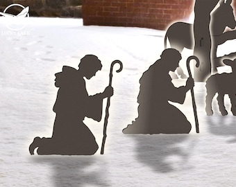 2 Shepherd Templates when made for 5ft Nativity Scene / Print and Cut out the Christmas Silhouette / Nativity Decor Templates /Stencils/PDF